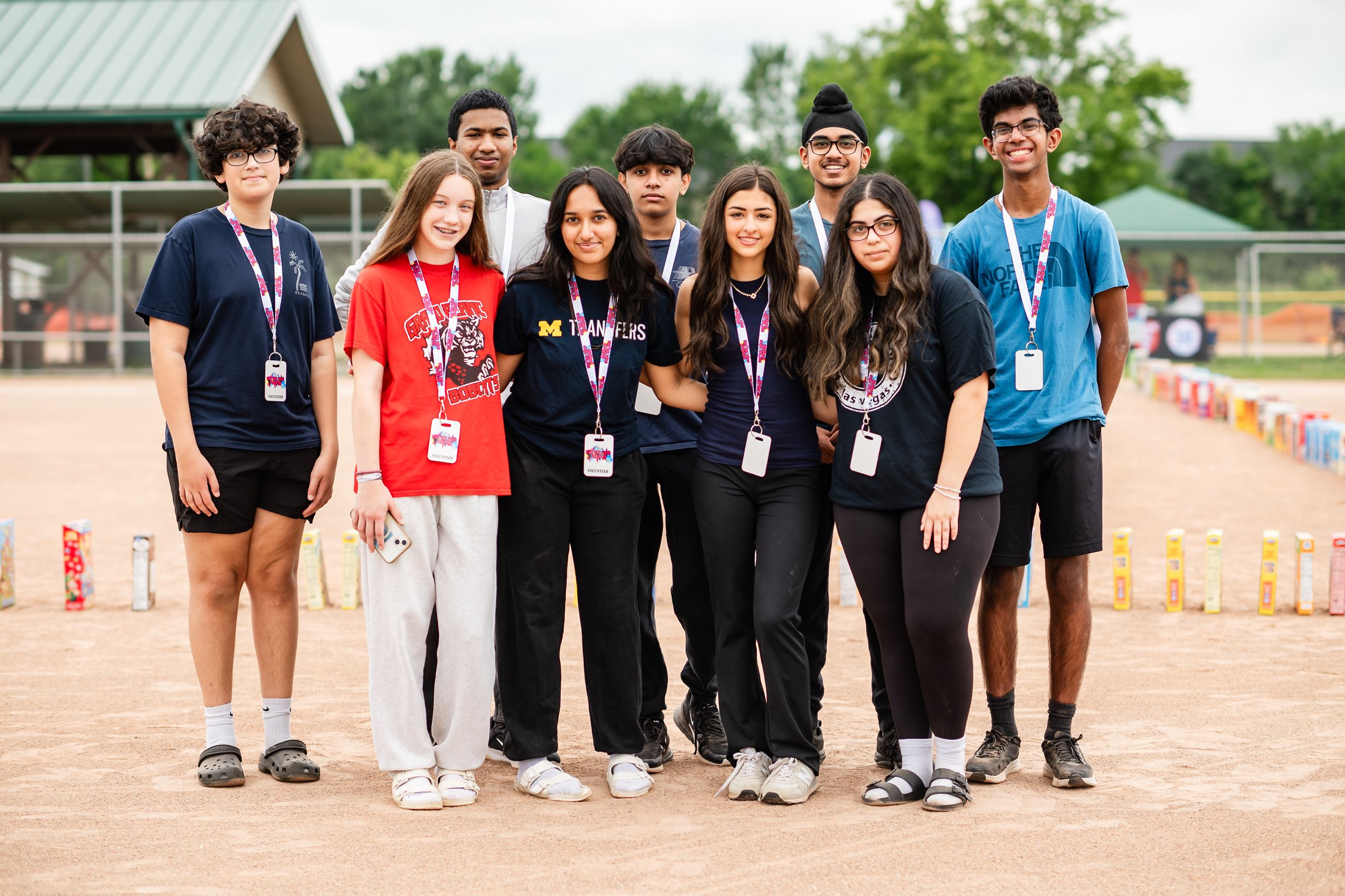 Volunteers posing as a group